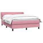 vidaXL Sommier à lattes de lit avec matelas rose 140x220 cm velours