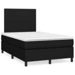 vidaXL Sommier à lattes de lit matelas et LED noir 120x190 cm tissu