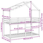 vidaXL Lit superposé avec toit blanc 90x190 cm bois massif de pin