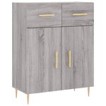 vidaXL Buffet haut Sonoma gris 69 5x34x180 cm Bois d'ingénierie