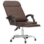 vidaXL Fauteuil de massage inclinable de bureau Marron Similicuir