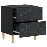 vidaXL Table de chevet Noir 43 x 34 5 x 48 cm Bois d'ingénierie
