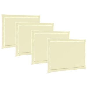 vidaXL Coussins de siège 4 pc Polyester Crème 47 x 36 x 2 cm