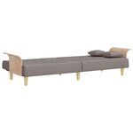 vidaXL Canapé-lit avec accoudoirs taupe tissu