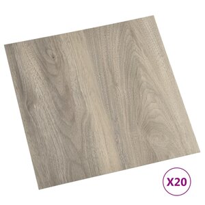 vidaXL Dalles de plancher autoadhésives 20 Pièces PVC 1 86 m² taupe