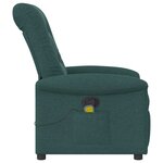 vidaXL Fauteuil de massage inclinable Vert foncé Tissu