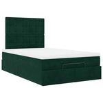 vidaXL Cadre de lit ottoman avec matelas vert foncé 120x200 cm velours