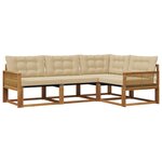 vidaXL Ensemble de canapés d'extérieur 4 pc Naturel et Beige