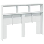 vidaXL Armoire tête de lit avec LED blanc 140x17x102 cm