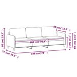 vidaXL Canapé à 3 places Vert foncé 180 cm Velours