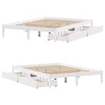 vidaXL Cadre de lit sans matelas blanc 135x190 cm bois de pin massif