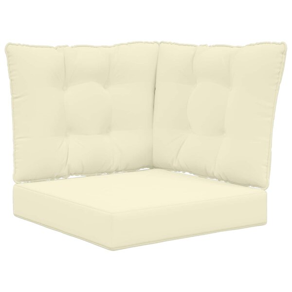 vidaXL Coussin de canapé d'extérieur 3 Pièces Crème Polyester