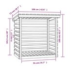 vidaXL Support pour bois de chauffage Blanc 108x73x108 cm Bois de pin