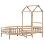 vidaXL Cadre de lit avec toit 90x190 cm bois massif de pin