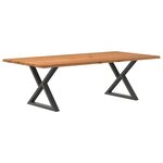 vidaXL Table à manger avec bord naturel 240x120x74cm bois massif chêne