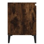 vidaXL Meuble TV avec pieds en métal Chêne fumé 103 5x35x50 cm
