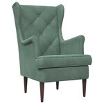vidaXL Fauteuil Vert Mer Velours