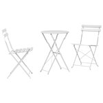 Ensemble Bistro Pliant 3 Pièces vidaXL Blanc Acier