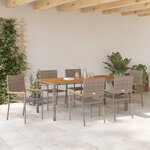 vidaXL Ensemble de salle à manger pour jardin 7 Pièces Gris
