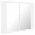 vidaXL Armoire salle de bain à miroir LED Blanc 60x12x45 cm Acrylique