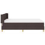 vidaXL Lit à ressorts Marron foncé et blanc 140 x 200 cm tissu