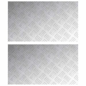 vidaXL Plaques à damier 2 Pièces Argent 70 x 40 cm Aluminium