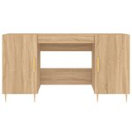 Bureau table poste de travail meuble d'ordinateur informatique étude chêne sonoma 140 x 50 x 75 cm bois d'ingénierie brun 02_0023652