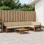 vidaXL Ensemble de canapés d'extérieur 6 Pièces Naturel et Beige