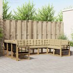 vidaXL Ensemble de canapés d'extérieur 9 Pièces Blanc et Beige