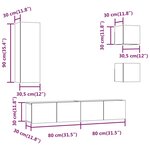 vidaXL Ensemble de meubles TV 5 Pièces Sonoma gris Bois d'ingénierie