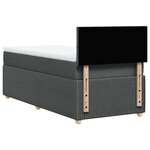 vidaXL Sommier à lattes de lit avec matelas Gris foncé 90x200 cm Tissu