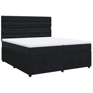 vidaXL Sommier à lattes de lit et matelas Noir 200x200 cm Velours