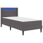 vidaXL Cadre de lit avec matelas Gris 90 x 190 cm Simili cuir
