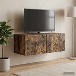 vidaXL Meuble TV mural 78 5 x 31 cm Chêne fumé Bois d'ingénierie
