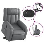 vidaXL Fauteuil inclinable Gris Similicuir