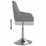 Vidaxl chaise pivotante de salle à manger gris foncé tissu