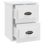 vidaXL Tables de chevet murales 2 Pièces blanc 41 5x36x53 cm
