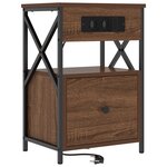 vidaXL Cabinet de chevet avec tiroir Chêne marron 40 x 31 x 60 cm