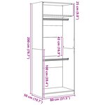 Armoire vidaXL Chêne noir Bois d'ingénierie 80 x 50 x 200 cm Armoire