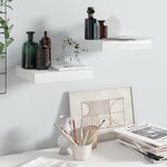 vidaXL Étagère murale flottante 2 Pièces Blanc brillant 23x23 5x3 8cm MDF