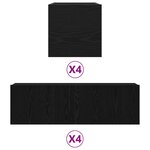 vidaXL Set de 6 Meubles TV - Muraux  Bois d'Oak Noir