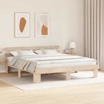 vidaXL Cadre de lit avec tête de lit Naturel 180 x 200 cm Pin massif