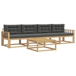 vidaXL Ensemble de canapés d'extérieur 4 Pièces Blanc et anthracite