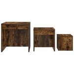 vidaXL Tables gigognes 3 Pièces Chêne fumé Bois d'ingénierie