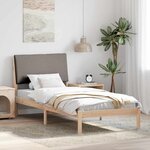 vidaXL Cadre de lit Marron et taupe 100 x 200 cm Bois massif en pin