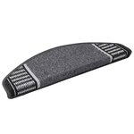 vidaXL Tapis d'escalier auto-adhésifs 15 Pièces Anthracite 65 x 21 x 4 cm