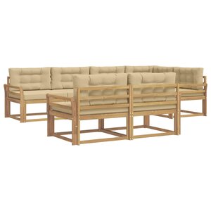 vidaXL Ensemble de canapés d'extérieur 6 pc Blanc et Beige Polyester