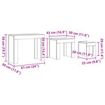 vidaXL Tables basses gigognes 3 Pièces vieux bois bois d'ingénierie