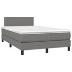 vidaXL Sommier à lattes de lit et matelas et LED Gris foncé 120x200 cm
