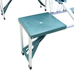 Table de camping pique nique pliante portable 4 personnes 85L x 65l x 65H cm aluminium plastique vert